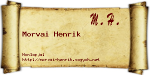 Morvai Henrik névjegykártya
